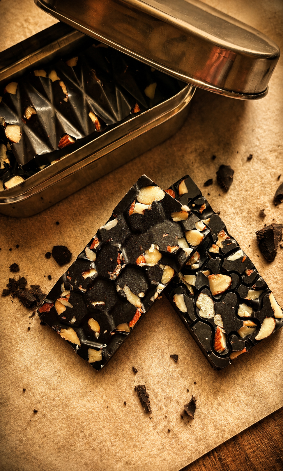 Dark Chocolate Almond Bars, third angle